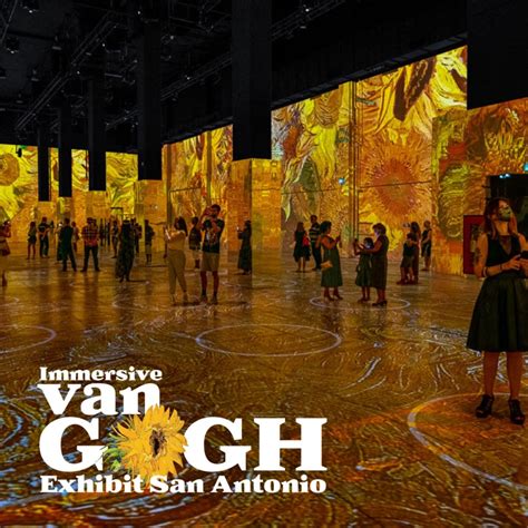 Immersive van gogh san antonio - There are no changing facilities at Immersive Van Gogh – Wear comfortable clothing for your yoga practice. Bathrooms are available. Price: $54.99 per person per class plus fees. All guests must follow our COVID-19 protocols found HERE. Please be aware that this may change in the future without a previous note.